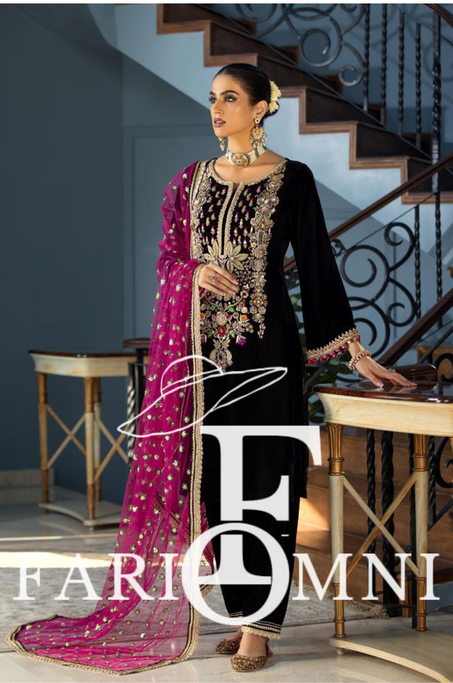 Black Velvet Hand Work 5000 Micro Wedding Collection by FariOmni