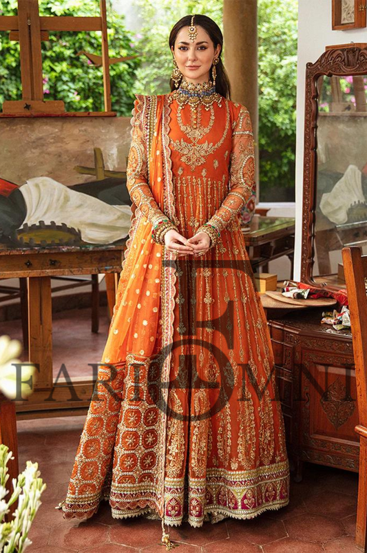 Afrozeh Orange Wedding Collection Maxi by FariOmni