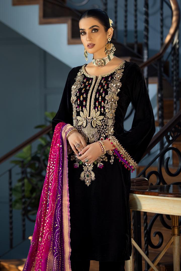 Black Velvet Hand Work 5000 Micro Wedding Collection by FariOmni